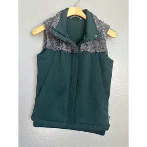 The North Face Vest Womens S/P Hybrination Neo Thermal  Green Grey faux Fur